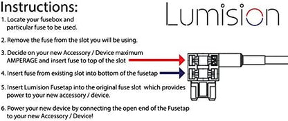 Lumision ADD Circuit Blade Style ATT Low Profile Mini FUSETAP Fuse TAP + Fuse Set 5, 7.5, 10, 15, 20 AMPS