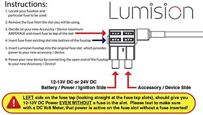 Lumision ADD Circuit ATO ATC Fuse TAP Add ON Dual Circuit Adapter AUTO CAR Terminal + 5AMP Fuse
