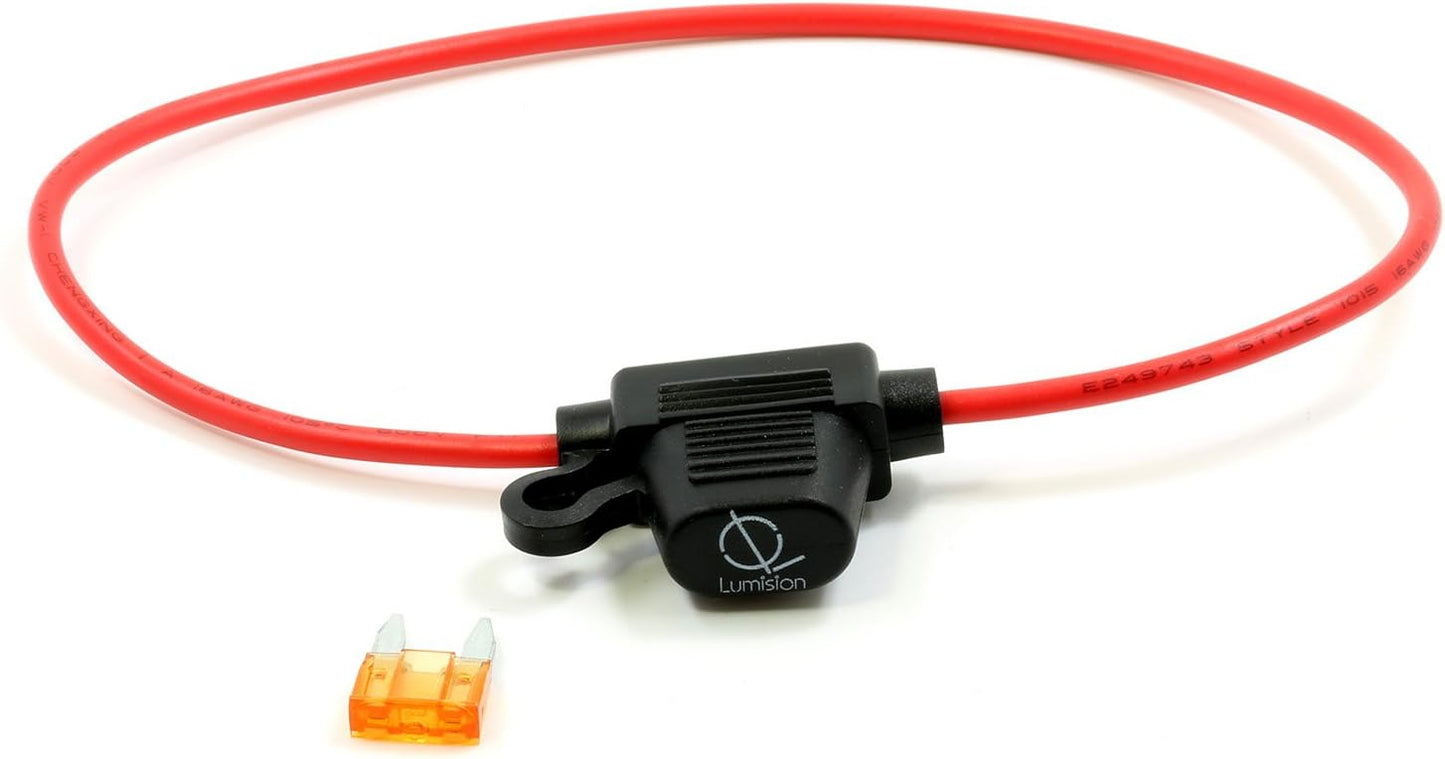 Lumision Mini Blade Style APM ATM Inline 16AWG Fuse Holder (Water Proof) + 5AMP Fuse