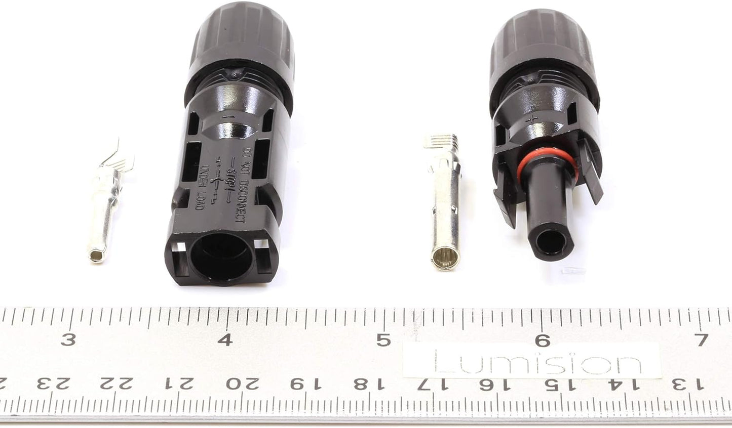 Lumision Waterproof Solar PV photovoltaic Connectors Choose Quantity (M/F Connector w/Pins) for Connecting Solar Panels 1000V 30A