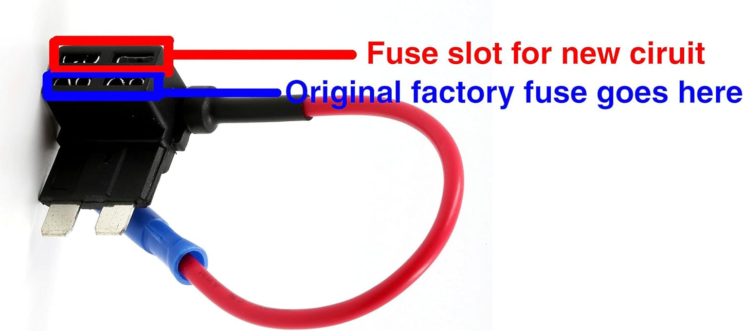 ADD CIRCUIT ATO ATC FUSE TAP Add ON DUAL CIRCUIT ADAPTER AUTO CAR TERMINAL + FUSE SET 5, 7.5, 10, 15, 20 AMPS