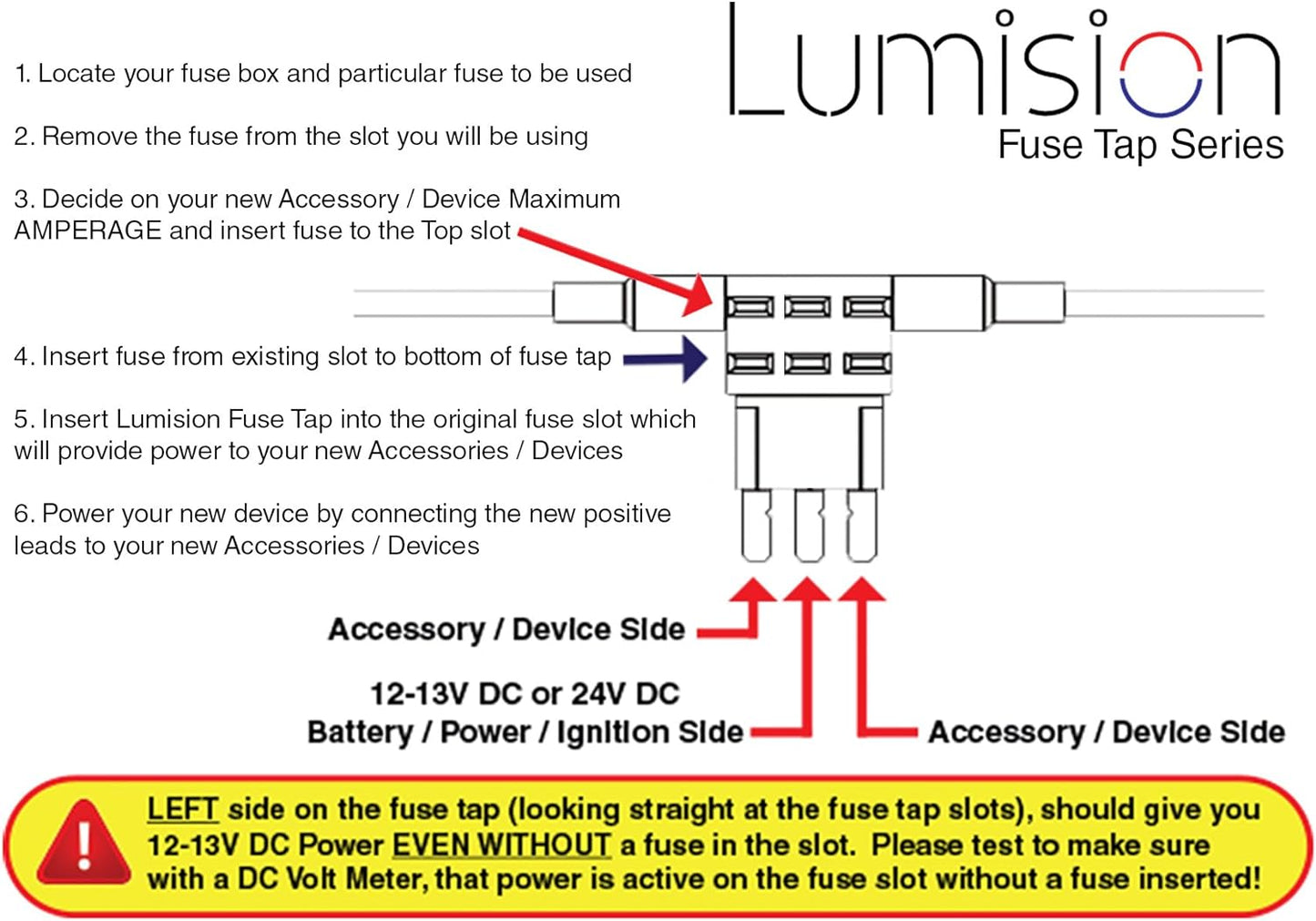 Lumision Dual Fuse Tap Micro3 ATL with 5 AMP Fuses Automotive Boat RV 2 Leads Adds 2 positive lines add-a-circuit