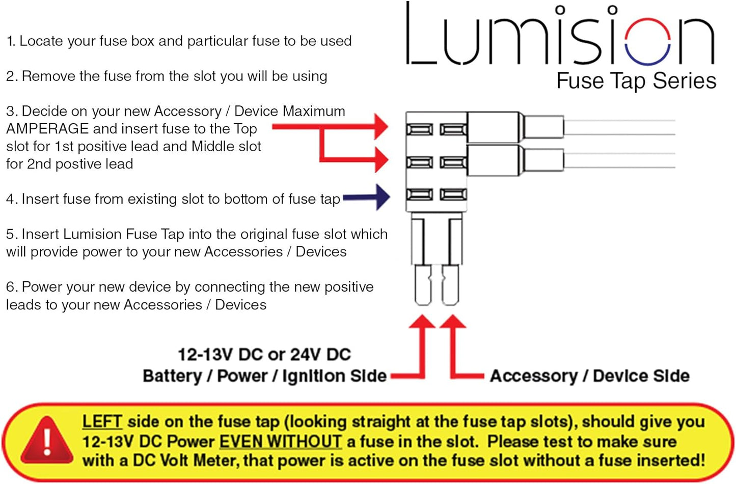 Lumision Dual Fuse Tap Micro2 APT ATR with 5 AMP Fuses Automotive Boat RV 2 Leads Adds 2 positive lines add-a-circuit