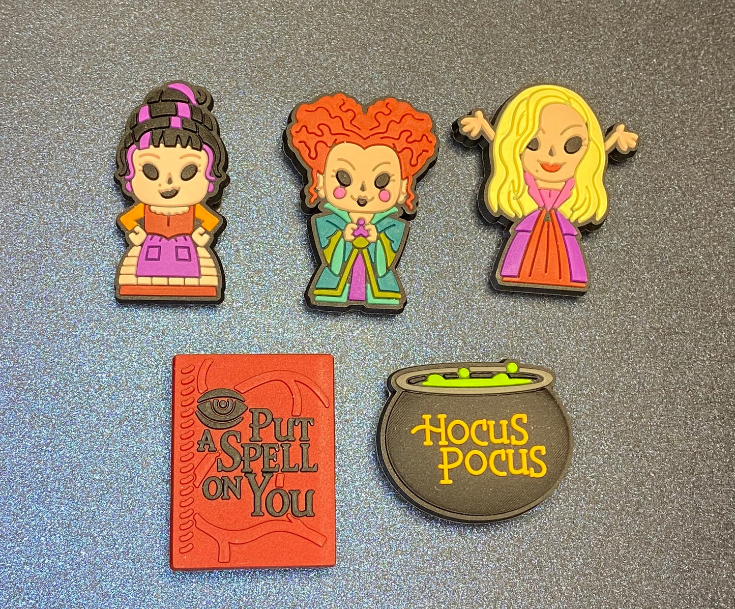 5PC Hocus Pocus Soft PVC Shoe Croc Charms
