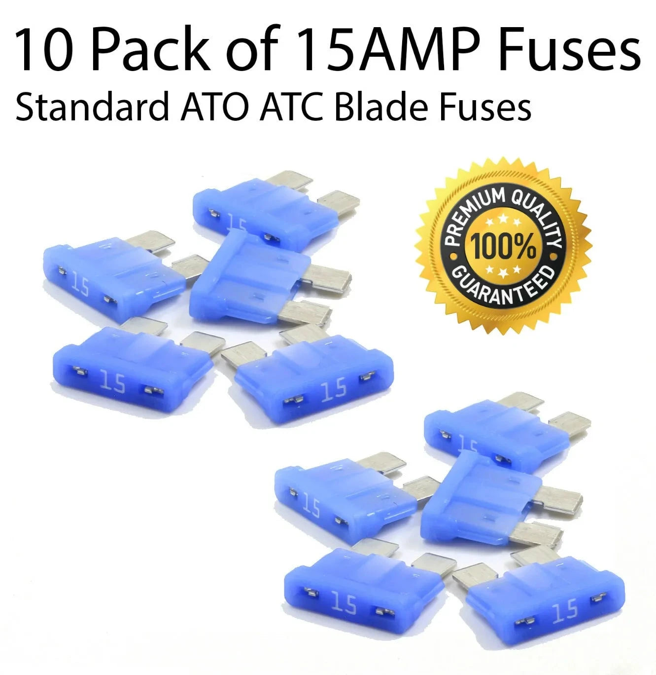 Premium 10 Pack Automotive ATO ATC Standard Blade Fuses