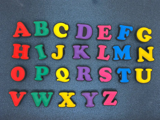 Choose Alphabet Block Letter Shoe Decoration Charm Soft PVC - Colored