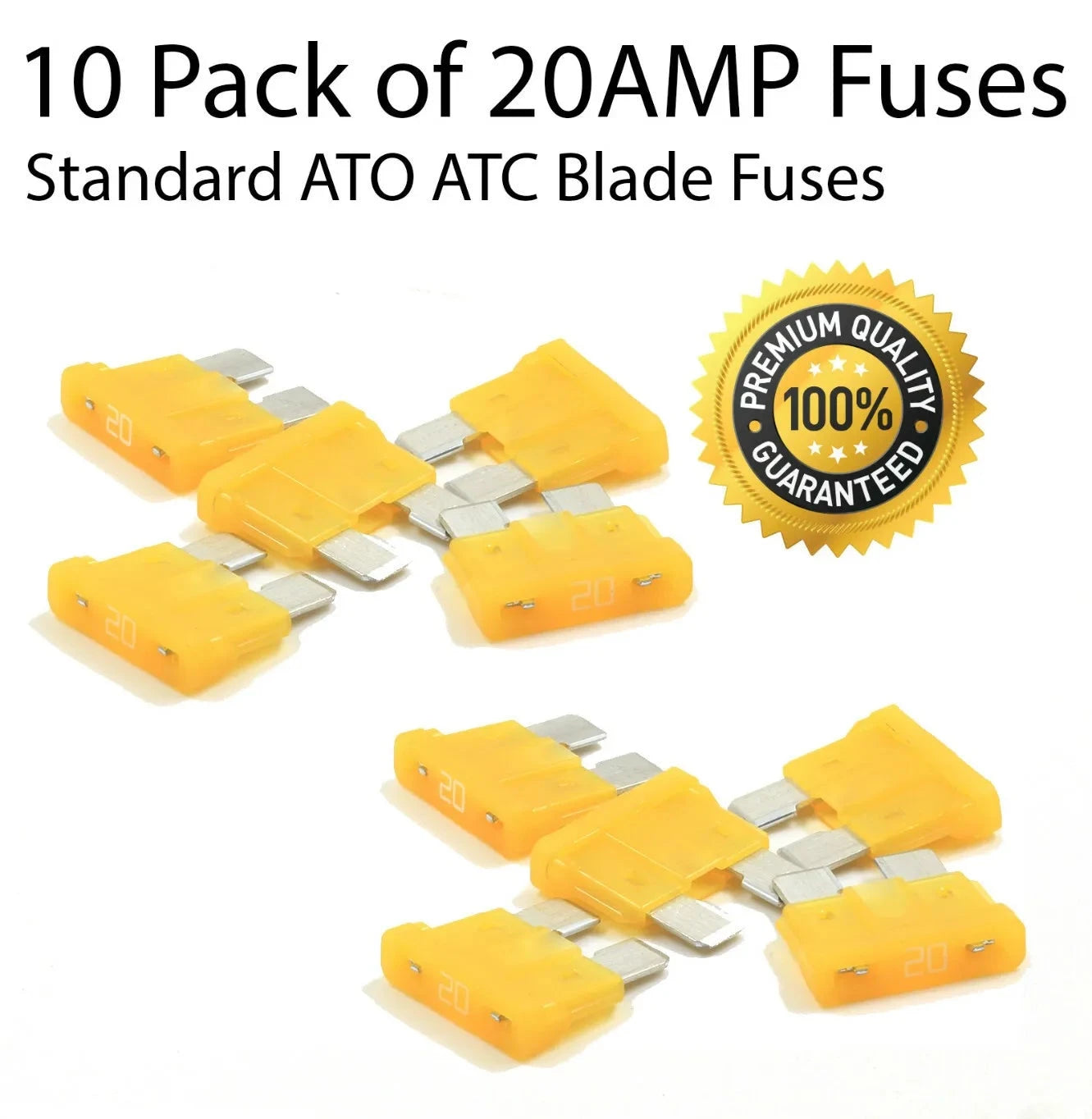 Premium 10 Pack Automotive ATO ATC Standard Blade Fuses
