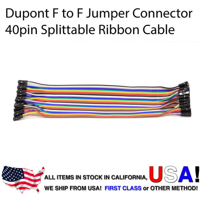 Dupont 40 Pin Splittable 7.5in Connector Cables Wire Jumper Arduino