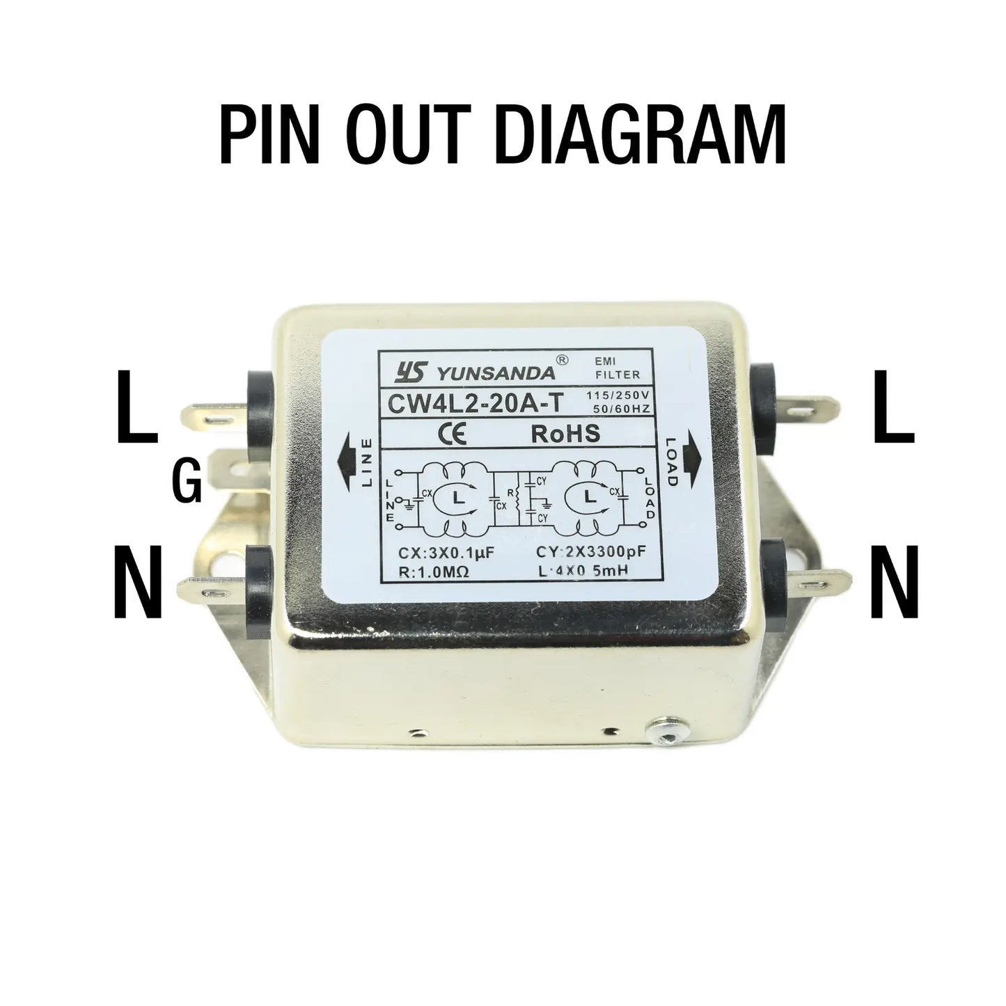 Quick Connect Flange Mount Power Filter CW4L2-20A-T EMI Power Filter