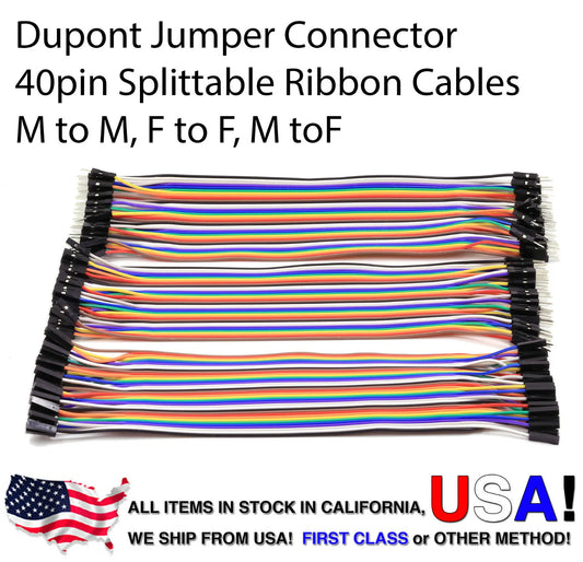 Dupont 40 Pin Splittable 7.5in Connector Cables Wire Jumper Arduino