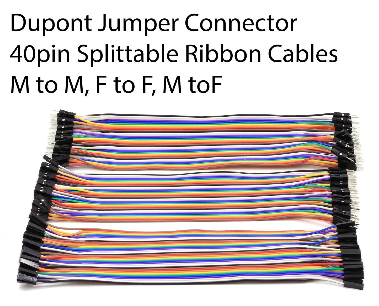 Dupont 40 Pin Splittable 7.5in Connector Cables Wire Jumper Arduino