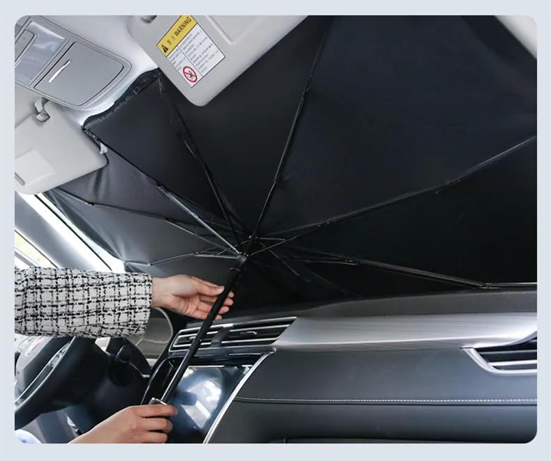 Lumision Car Windshield Umbrella Sun Shade | Reflector Umbrella Sunshade Offers Ultimate Protection for Car Interior | Cool Car Reflective Sun Blocker 80 X 140CM