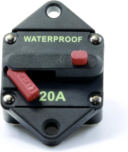 Lumision Waterproof DC Circuit Breaker Panel Mount Resettable 12-48VDC