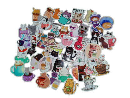 Cute animal cartoon anime Water proof Vinyl stickers pack of 50